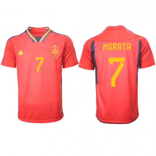 Fotbalové Dres Španělsko Alvaro Morata #7 Domácí MS 2022 Krátký Rukáv